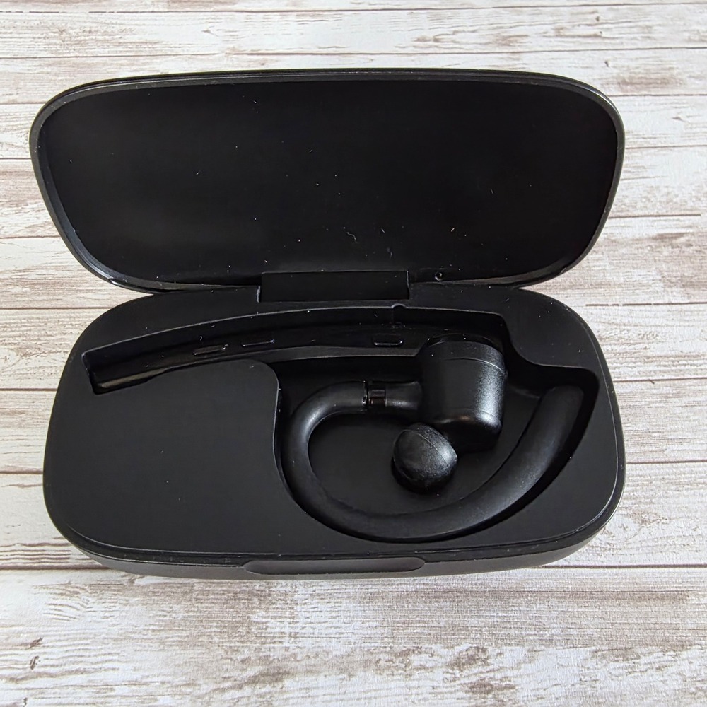 New Bee M54 Bluetooth Headset Wireless Earpiece Mic Charging Case Black